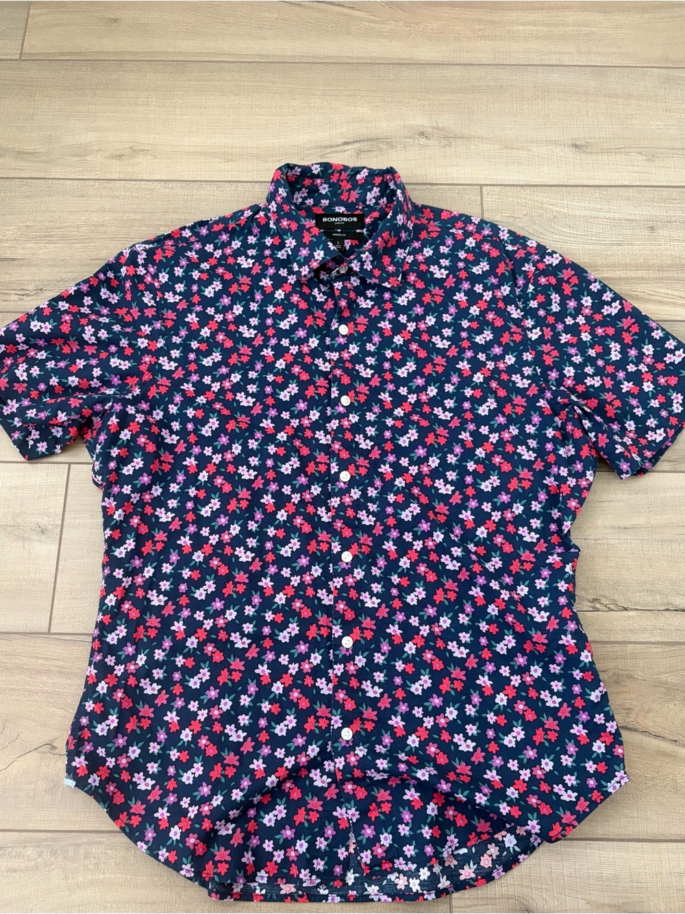 Bonobos Athletic Fit Short Sleeve Floral Shirt sz Large